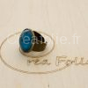 Bague bronze et décoration bleue/blanc