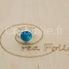 Bague argentée et partie centrale bleue et blanche