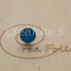 Bague argentée et partie centrale bleue et blanche