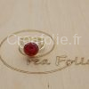 Bague argentée et partie centrale rouge et blanche