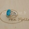 Bague en en argent massif et décoration bleue/blanc
